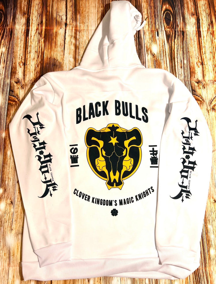 Black Clover: Lieve and Nero black bulls hoodie with scannable Spotify code