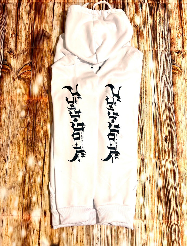 Black Clover: Lieve and Nero black bulls hoodie with scannable Spotify code