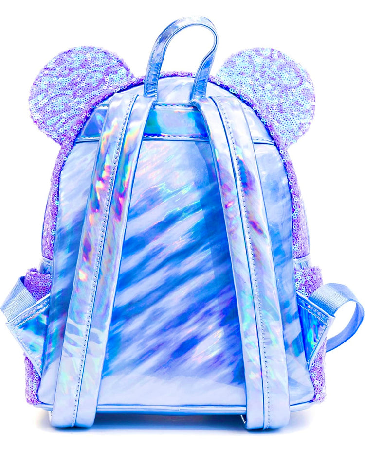 Loungefly Disney Mini Backpack, Minnie Mouse Celebration Iridescent Sequin, Disney Celebration