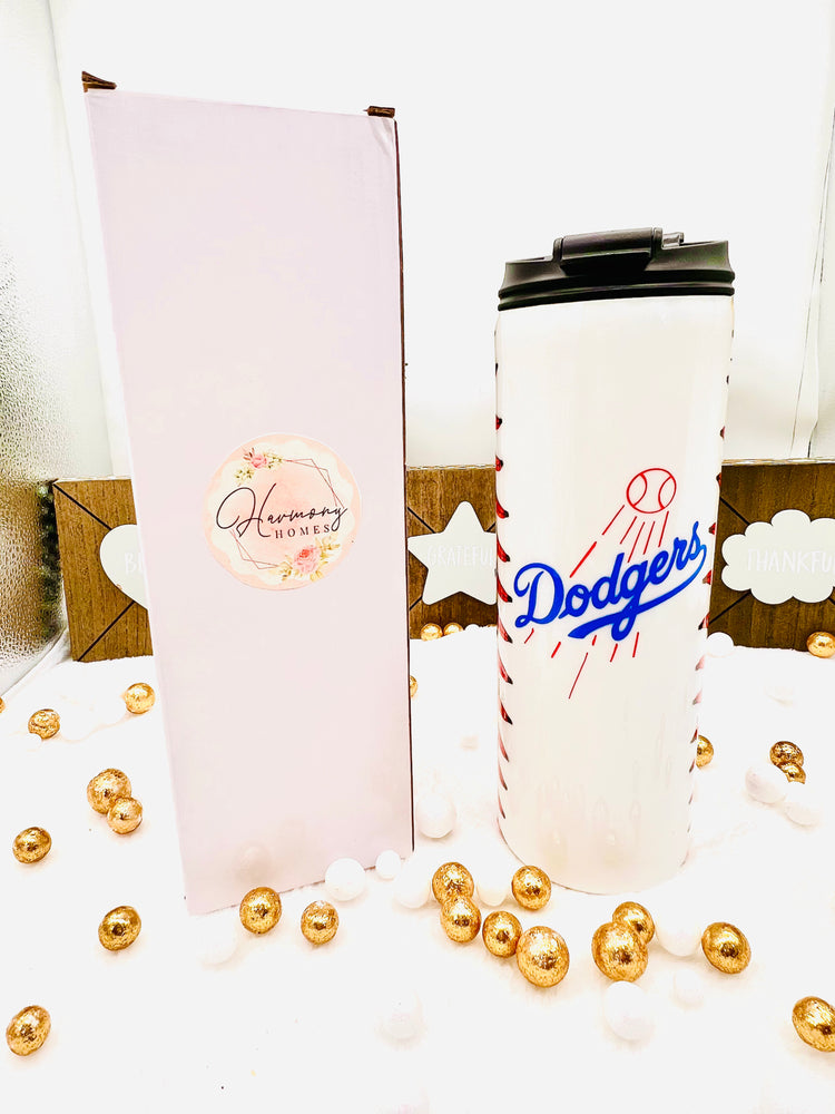 LA Dodgers Baseball Tumbler