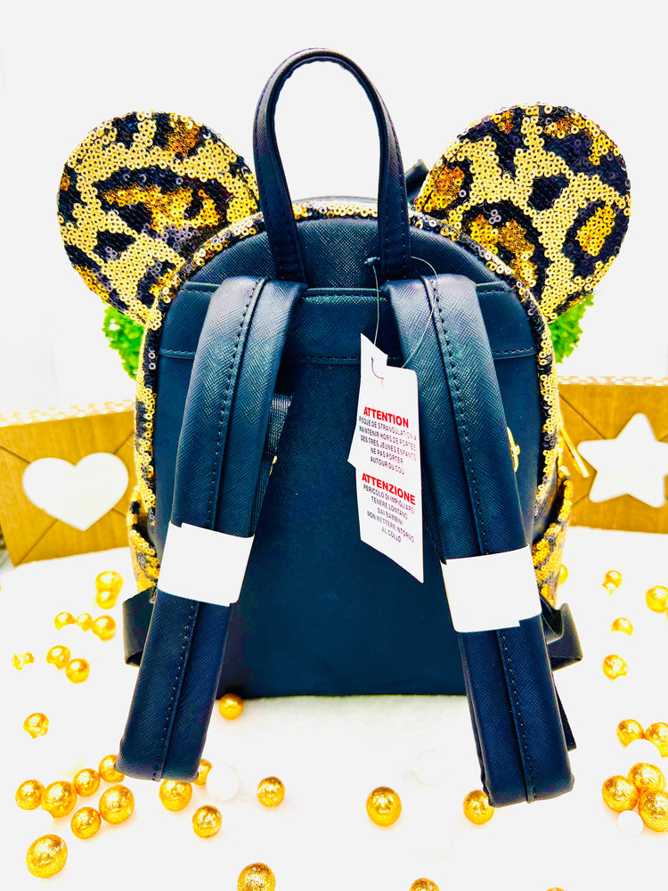 Loungefly  Disney Parks Leopard Sequin Mini Backpack
