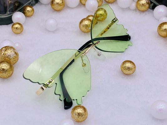 Gafas de sol con lentes de ala de mariposa: verde