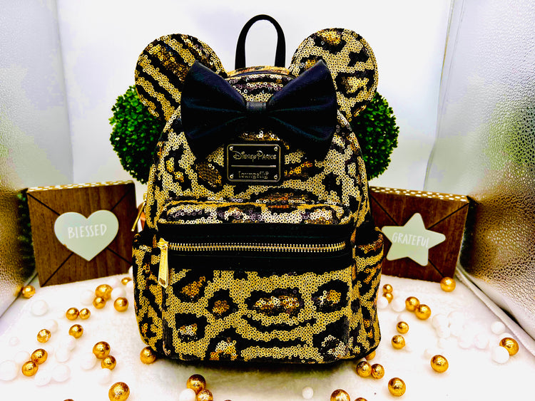 Loungefly  Disney Parks Leopard Sequin Mini Backpack