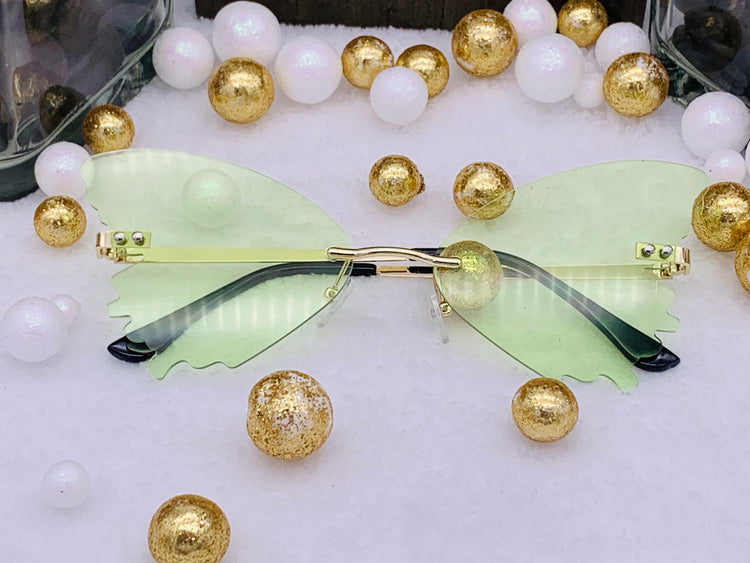 Gafas de sol con lentes de ala de mariposa: verde