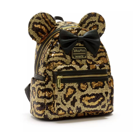 Loungefly  Disney Parks Leopard Sequin Mini Backpack