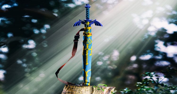 Nintendo Legend Of Zelda Triforce Sword Umbrella