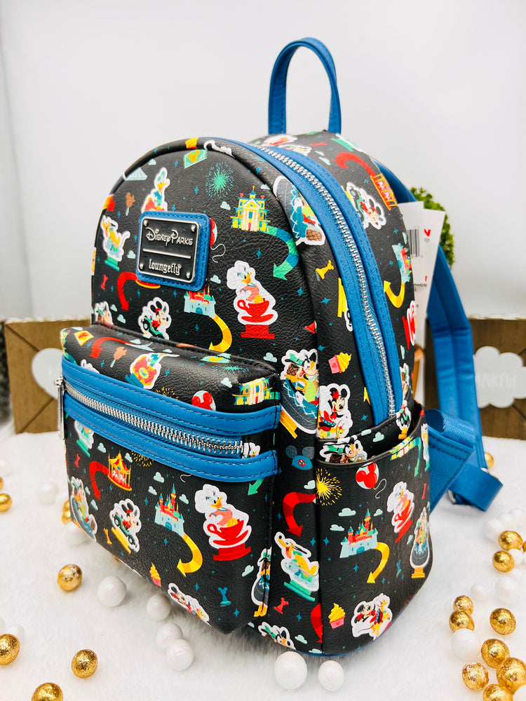 Loungefly Disney Parks Disneyland Ride Icon  Mini Backpack