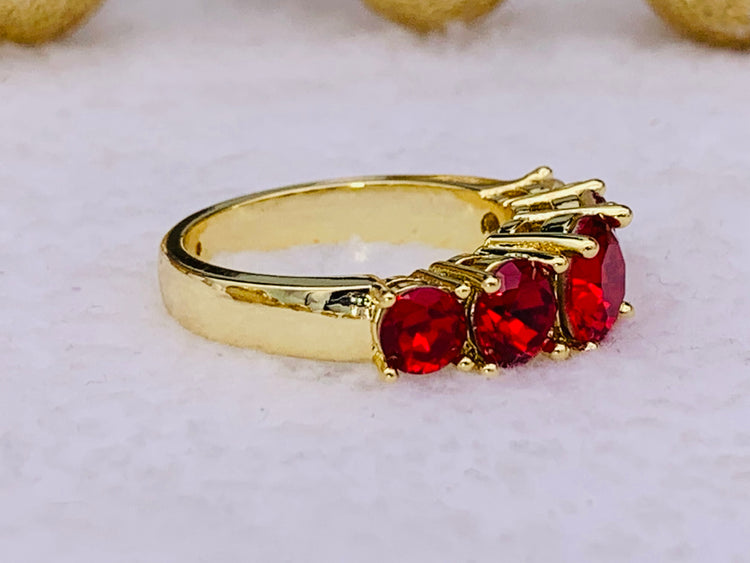 Five Ruby Stone Statement Ring