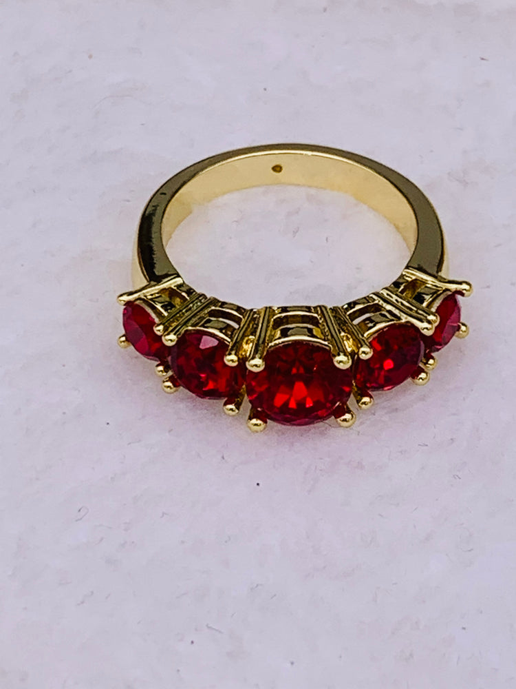 Five Ruby Stone Statement Ring