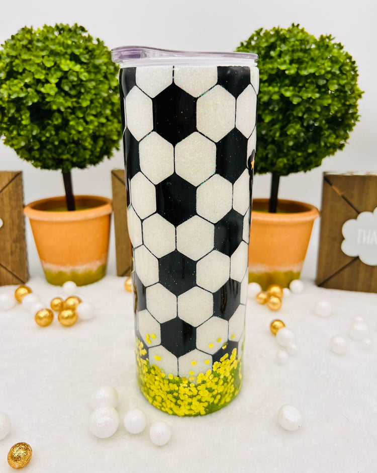 Soccer Glitter 20 Oz Sports Tumbler