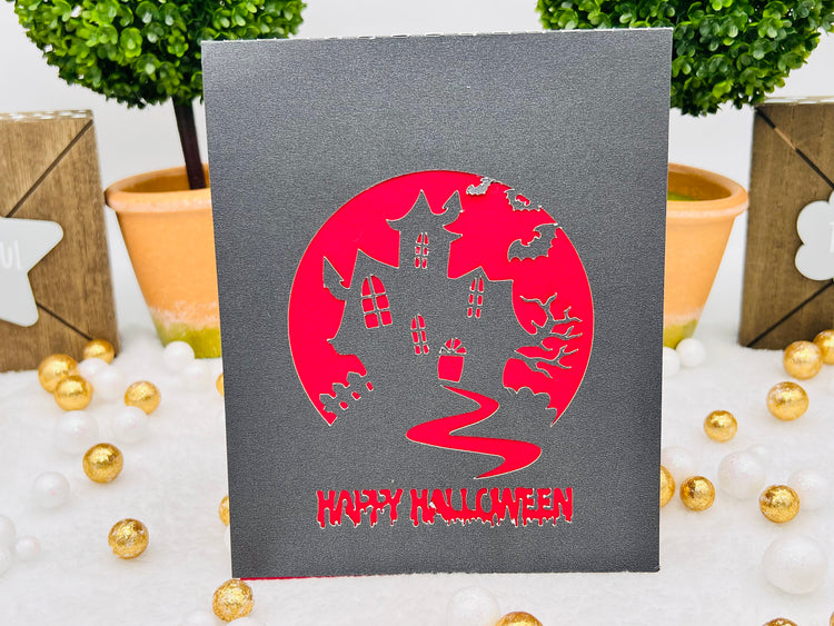 Haunted House Pop Up Card 3D Handmade