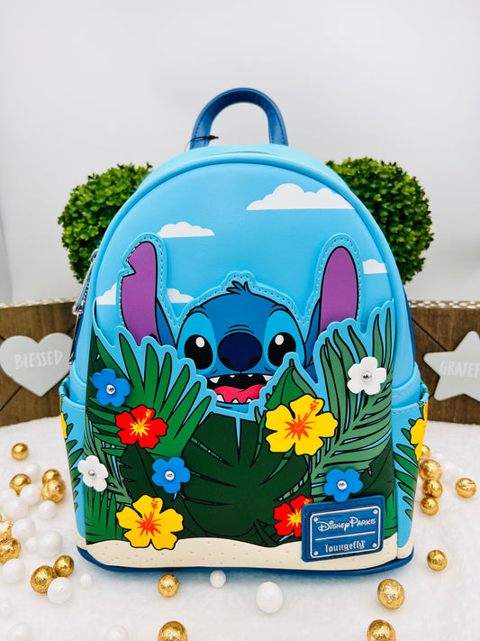 Stich Floral Loungefly Mini Backpack