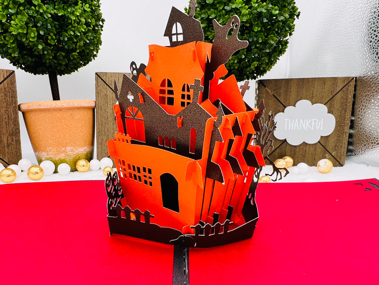 Haunted House Pop Up Card 3D Handmade