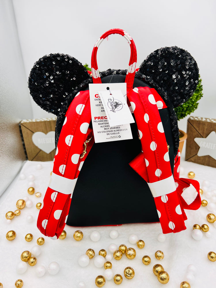 Loungefly Minnie Mouse sequin and Polka Dot Mini Backpack