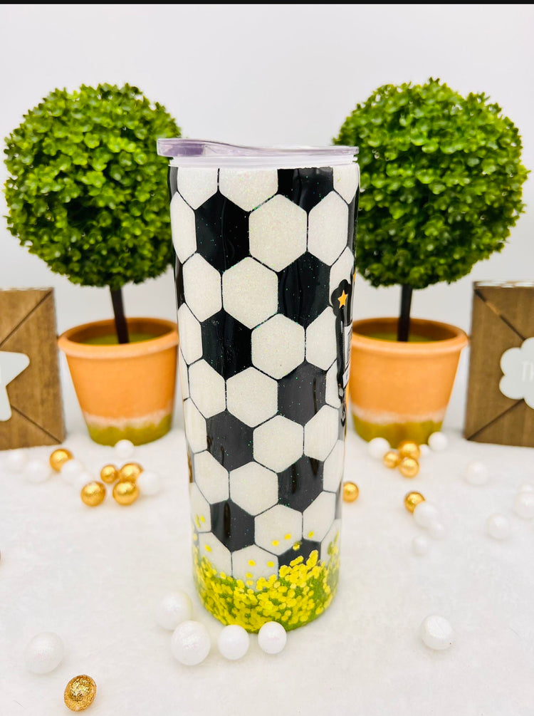 Soccer Glitter 20 Oz Sports Tumbler