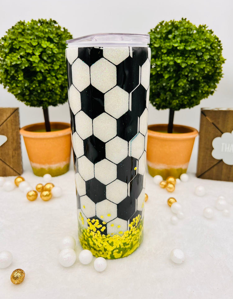 Soccer Glitter 20 Oz Sports Tumbler