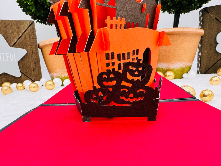 Haunted House Pop Up Card 3D Handmade