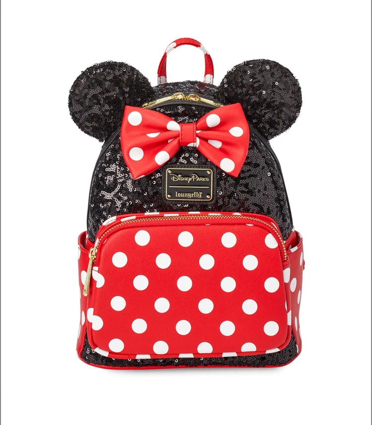 Loungefly Minnie Mouse sequin and Polka Dot Mini Backpack